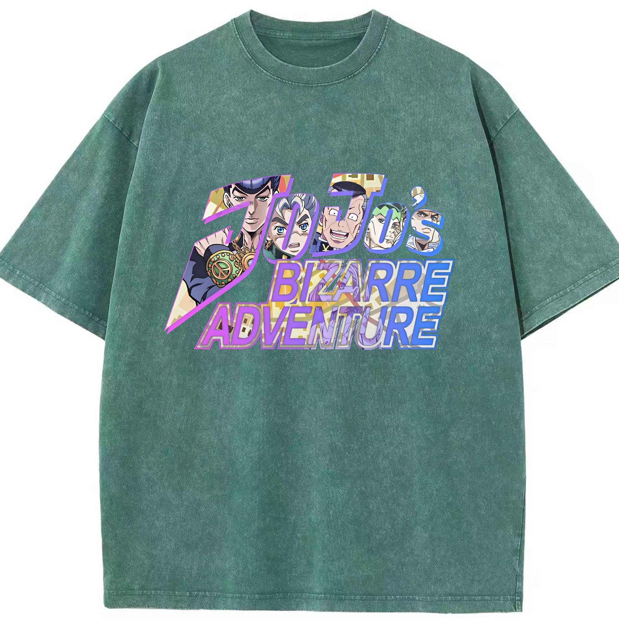 （画像用） ジョジョの奇妙な冒険 JoJo's Bizarre Adventure 綿100% ヴィンテージ風 半袖Tシャツ（フロントプリント）